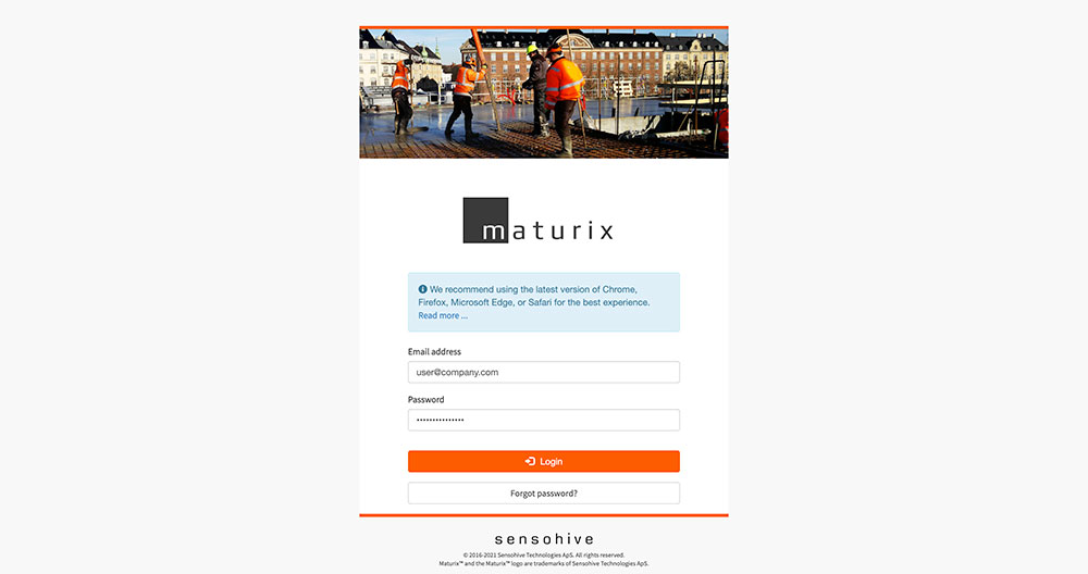 Loading page of Maturix In-situ web portal