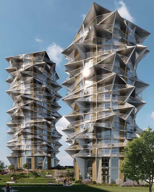 Kaktus towers, two towers placed next to eachother