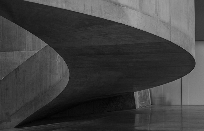 Stairs made of concrete.