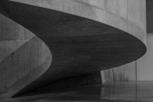 Stairs made of concrete.