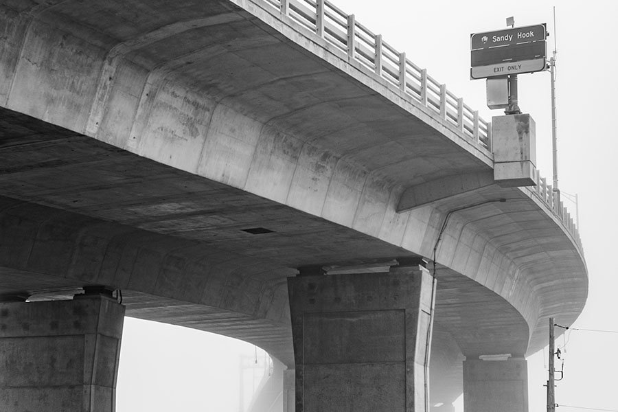 A bridge seen from below.